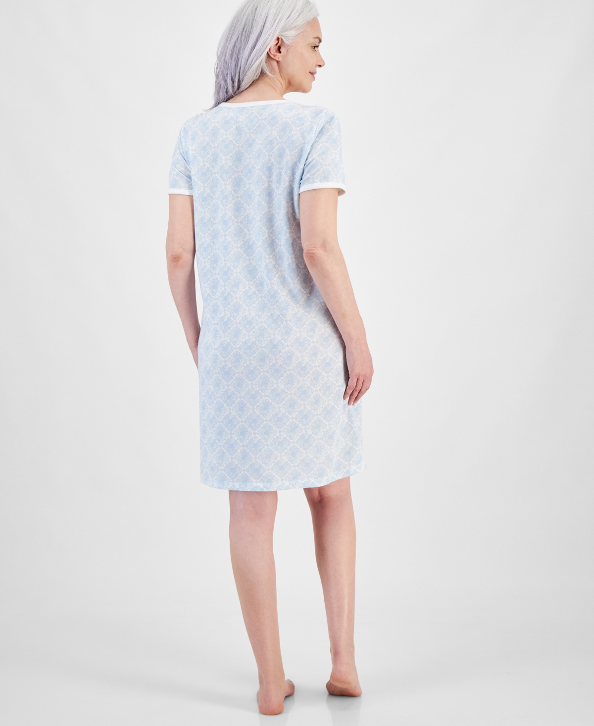 Charter Club Women's Short-Sleeve Sleep Shirt, Created for Macy's