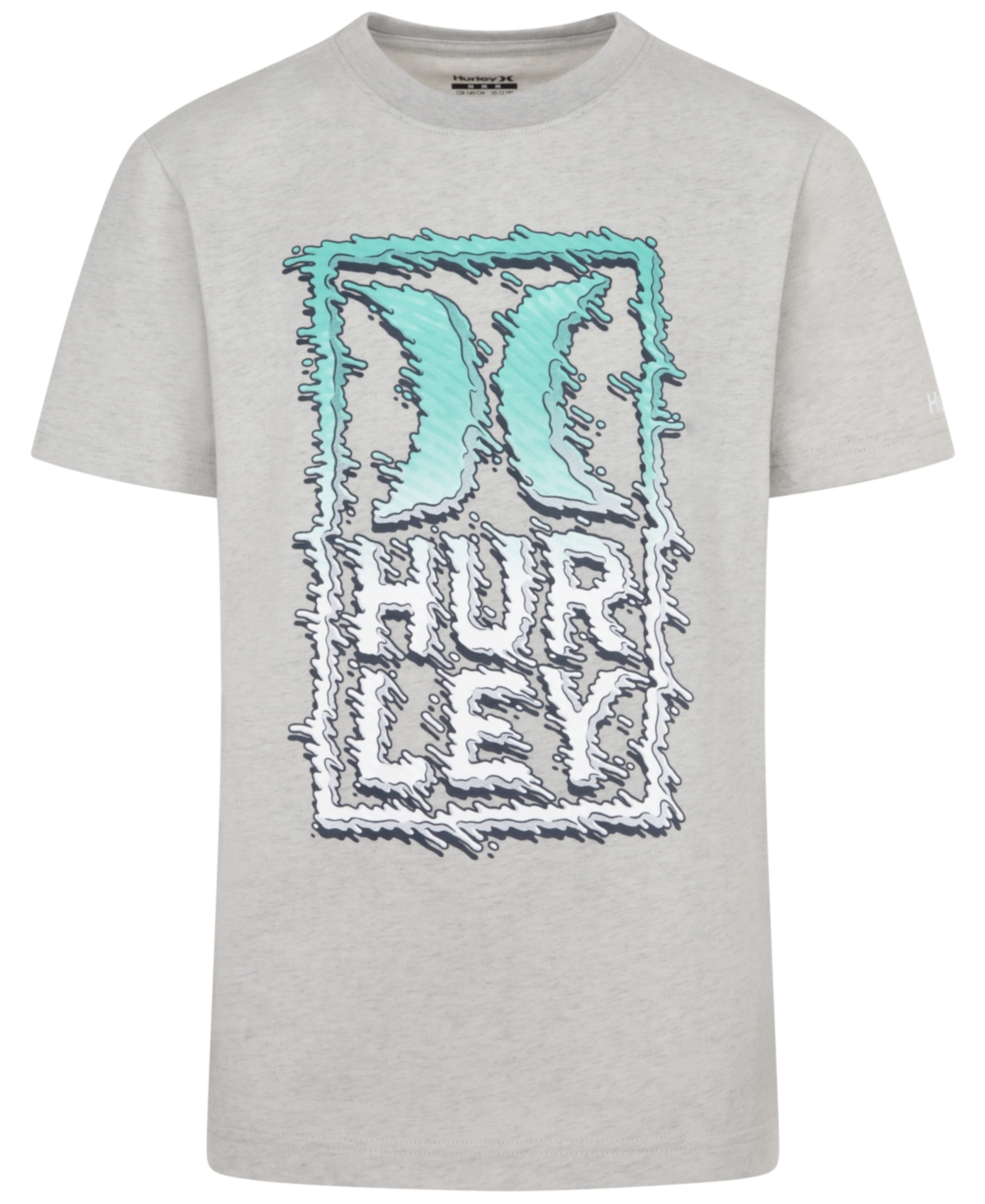 Hurley Kids' Big Boys Splash Stack Short Sleeve Tee In Grey Heather
