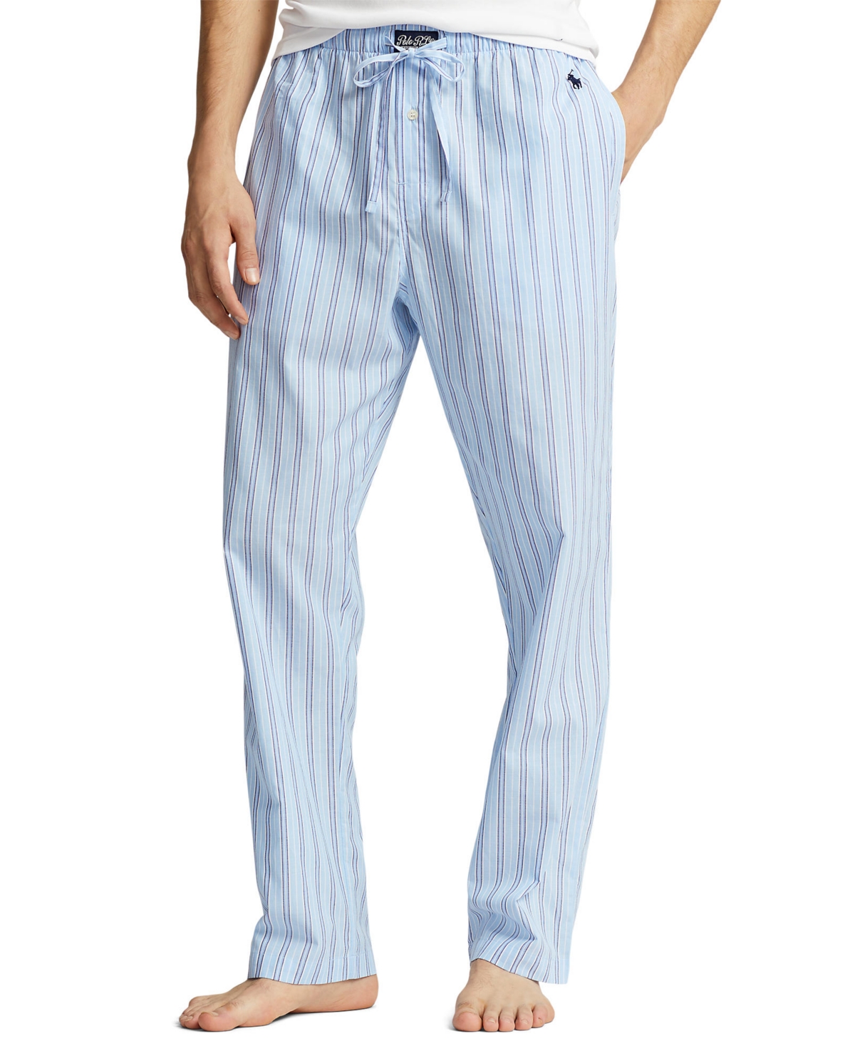 Polo Ralph Lauren Cotton Yarn Dyed Stripe Relaxed Fit Pajama Pants In Marina Stripe,cruise Navy Pp