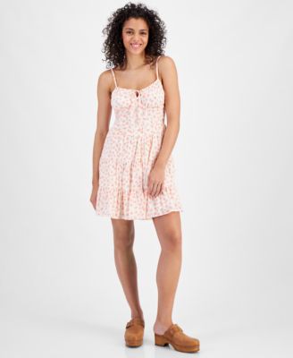 Tinseltown - Juniors' Printed Sweetheart-Neck Sleeveless Dress