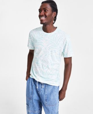 Sun + Stone - Men's Island Short Sleeve Crewneck Palm Tree Print T-Shirt