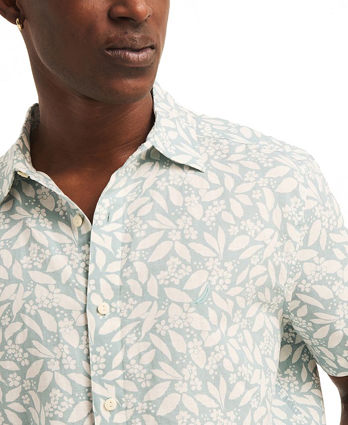 Levi's - Sunset Camp - Camicia A Maniche Corte Azzurra A Righe In Tessuto Fiammato Plumetis Blu 147296021