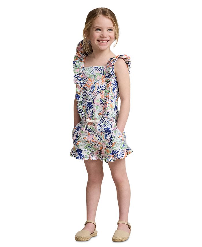 Polo Ralph Lauren Toddler and Little Girls Tropical-Print Ruffled ...