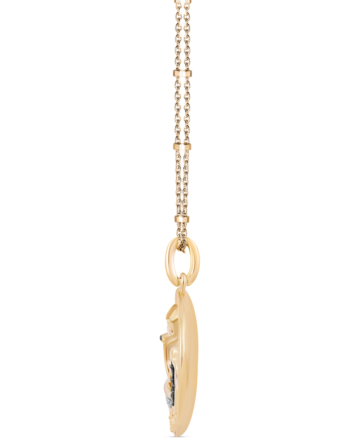 Wonder Fine Jewelry Disney  Multicolor Diamond Lady & The Tramp 18" Pendant Necklace (1/8 Ct. T.w.) I In Gold-plated Sterling Silver