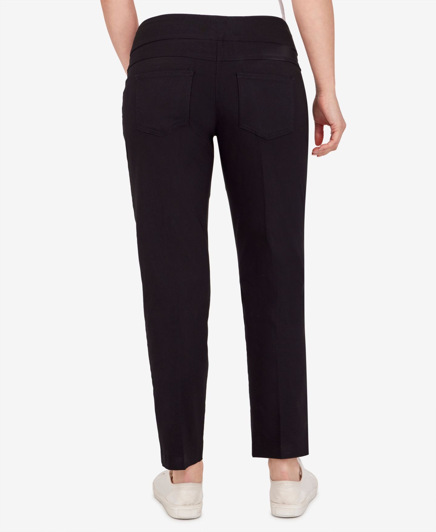 Женские брюки Ruby Rd. Petite Mid-Rise Pull-On Straight Solar Millennium Tech Ankle, цвет: Чёрный — фото 2