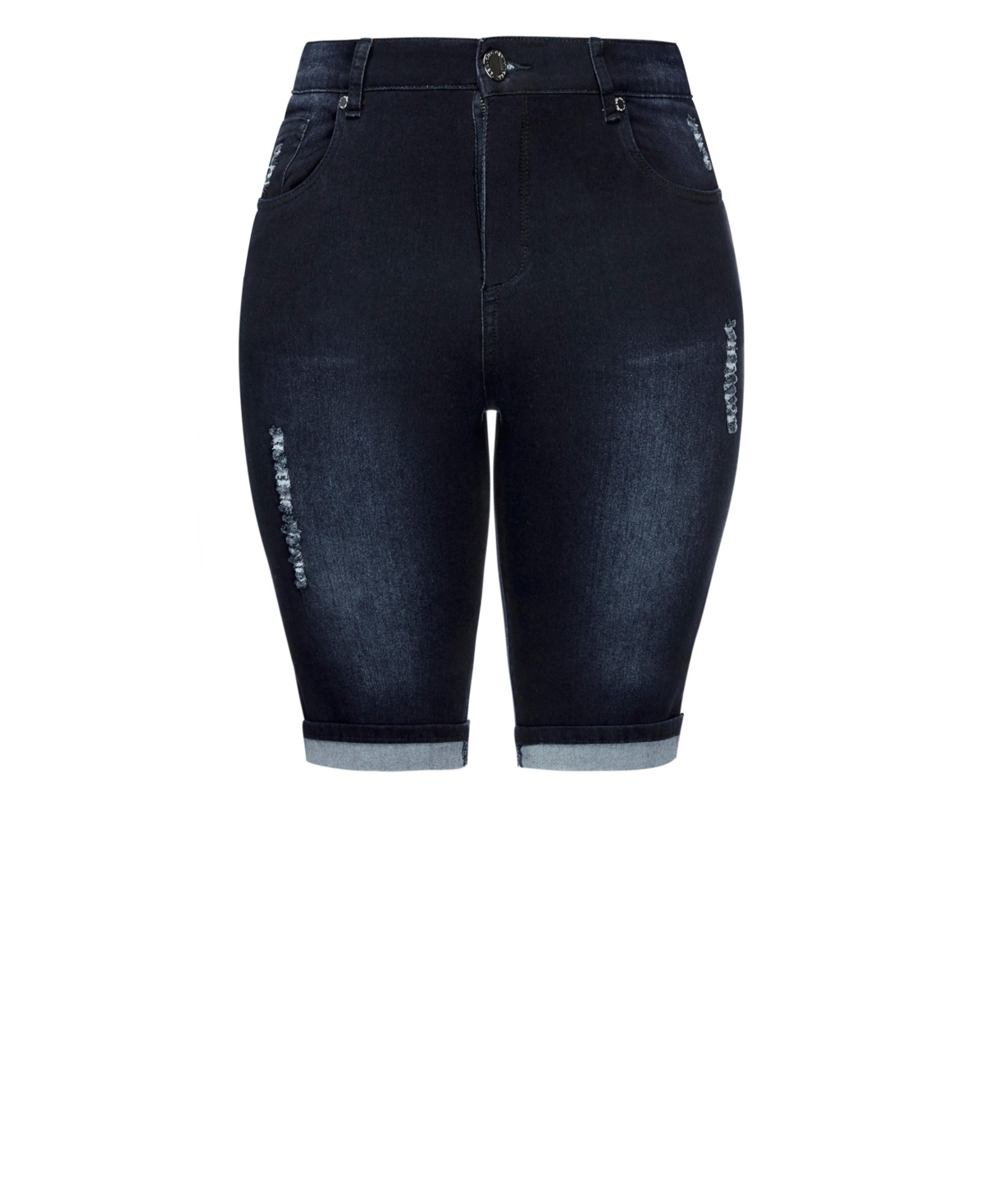 City Chic Plus Size Knee Turn Up Short