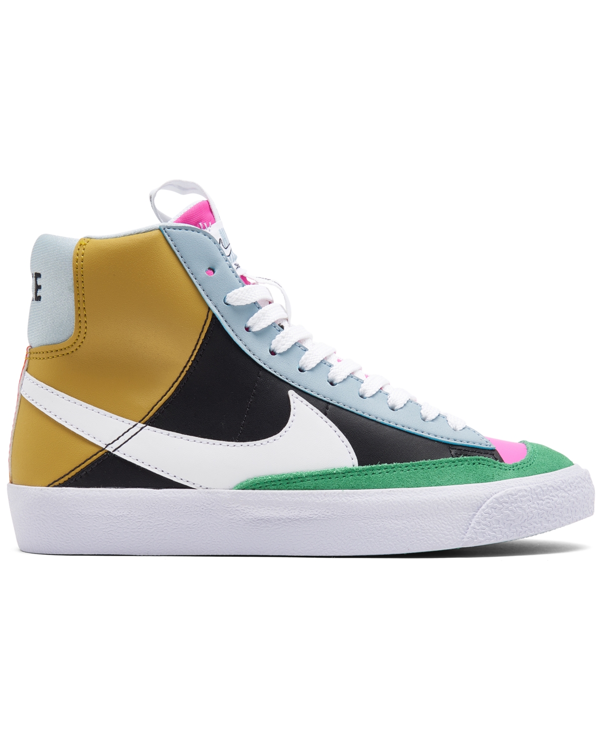 Shop Nike Big Girls Blazer Mid 77 Se Casual Sneakers From Finish Line In Black,bronzine,pink,white