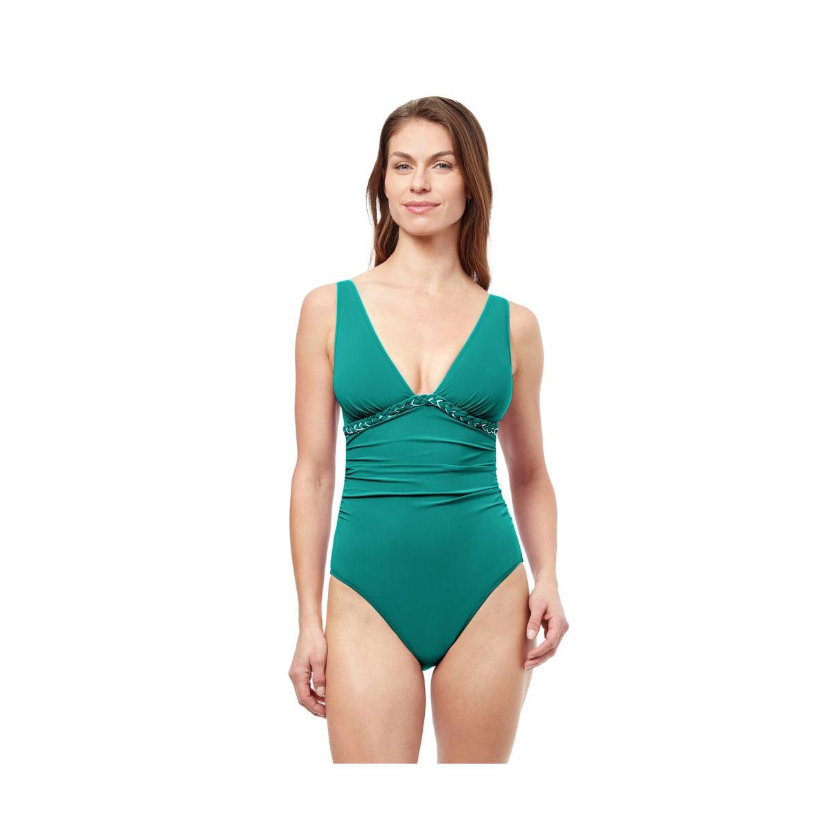 Kundala Deep Plunge one piece swimsuit - Emerald