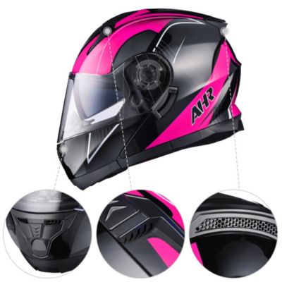 RUN-M3 Modular Flip Up Helmet Full Face Dual Visor DOT Motorcycle Bike S