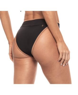 Women's Contrast Detail High Cut Banded Bikini Bottom