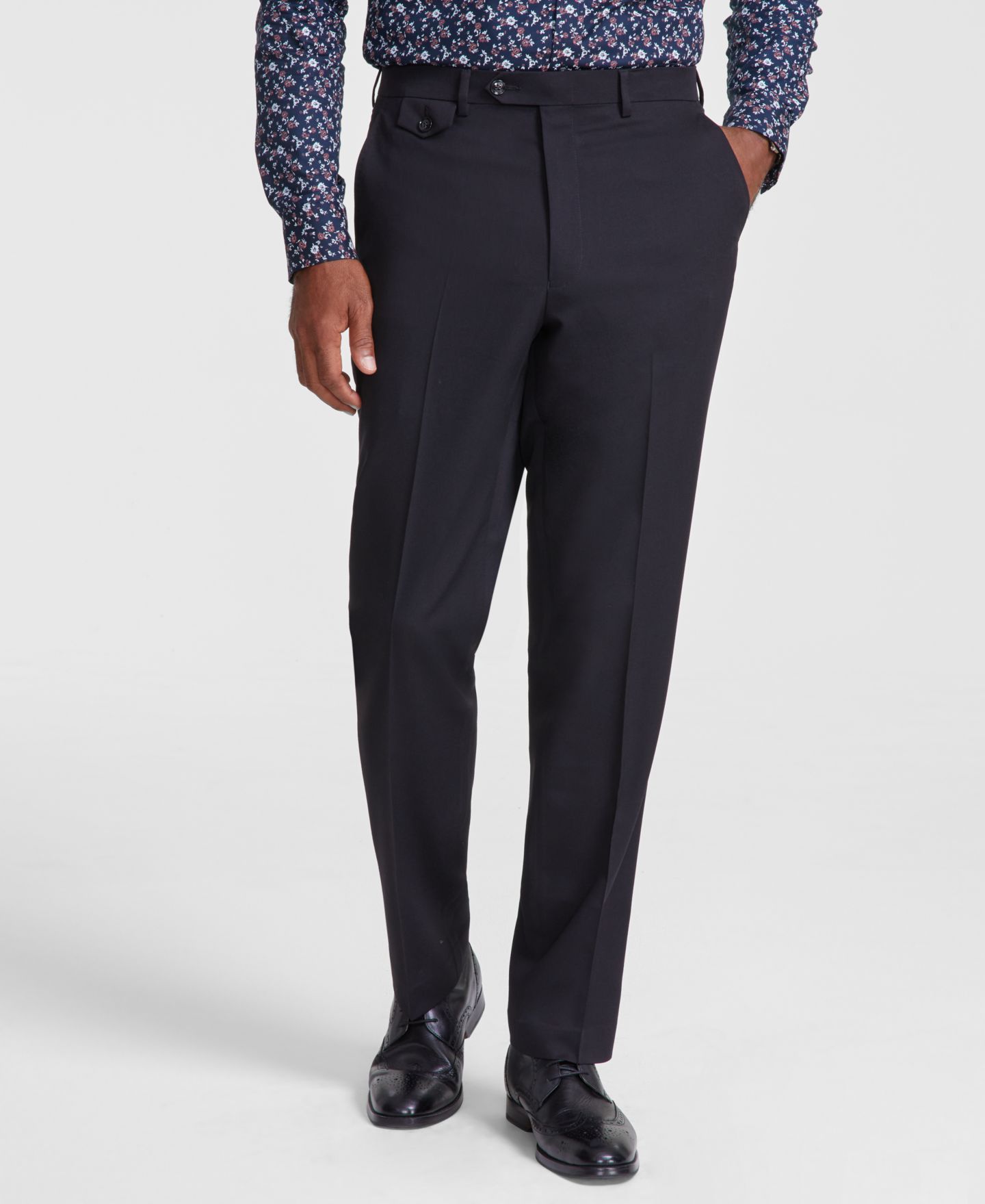 Мужские брюки Tayion Collection Classic-Fit Solid Suit Separate, цвет: Чёрный — фото 3