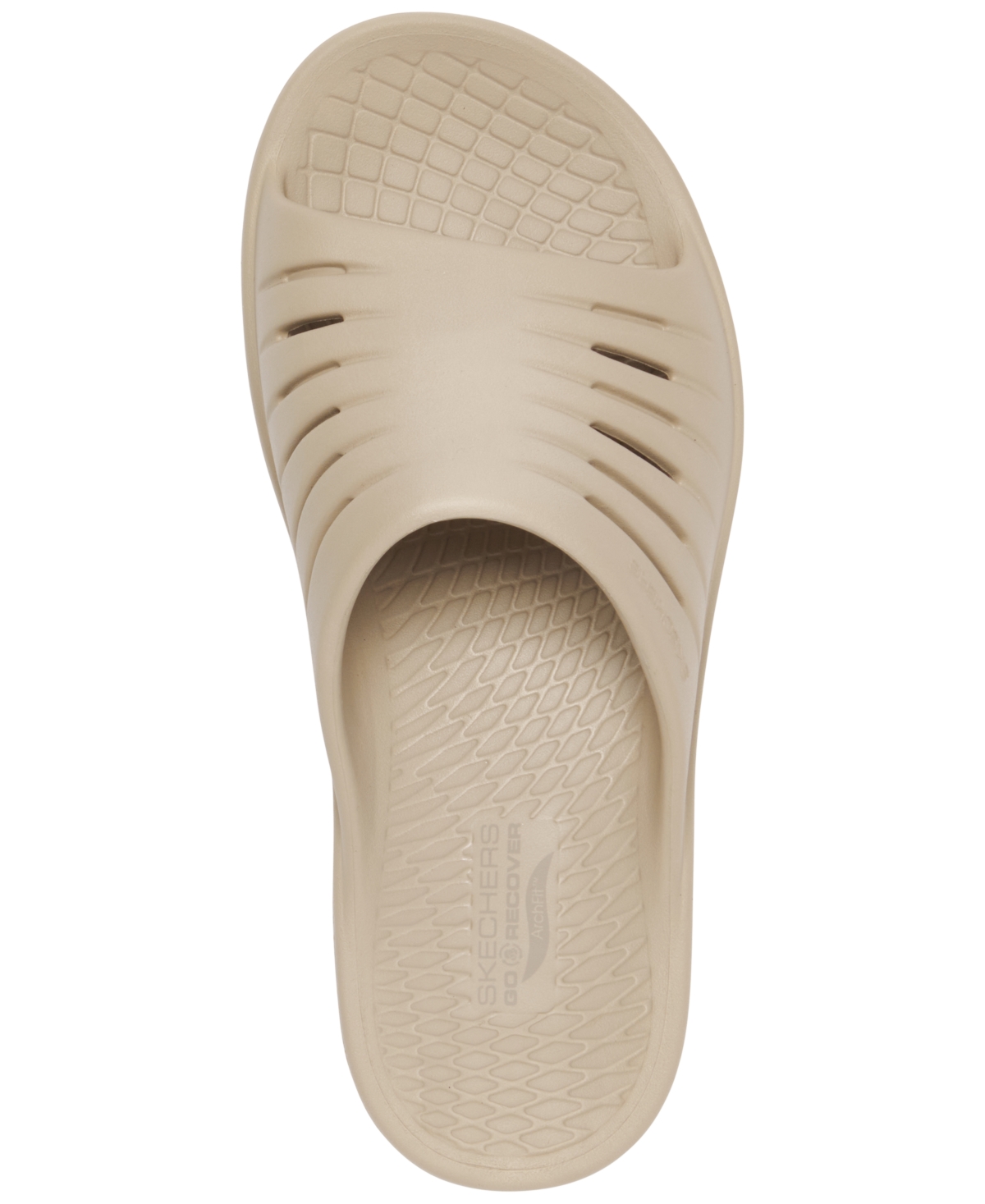 Shop Skechers Women's Go Recover Refresh Slide Sandals From Finish Line In Taupe