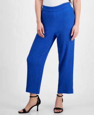 AK Anne Klein - Petite Pull-On Mid-Rise Wide-Leg Pants