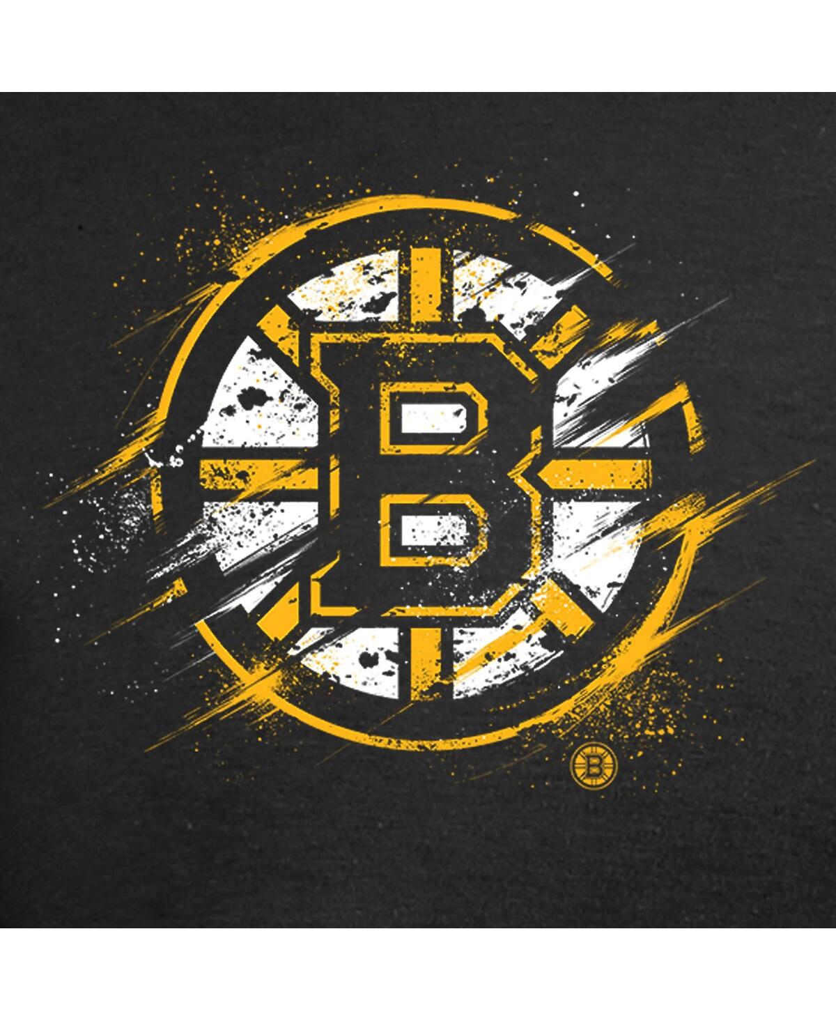 Fanatics Branded Black Boston Bruins Splatter Logo T-shirt In Black