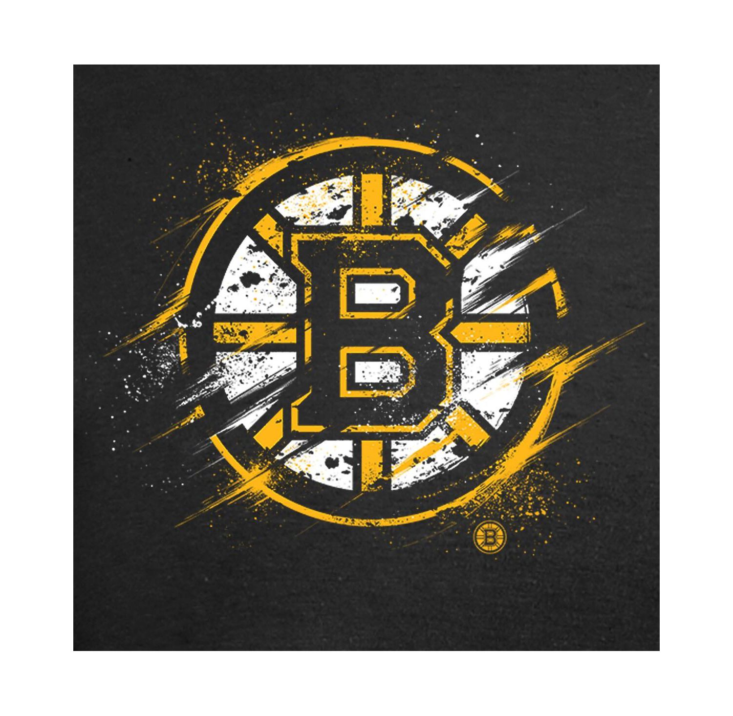 Men's Black Boston Bruins Splatter Logo T-shirt