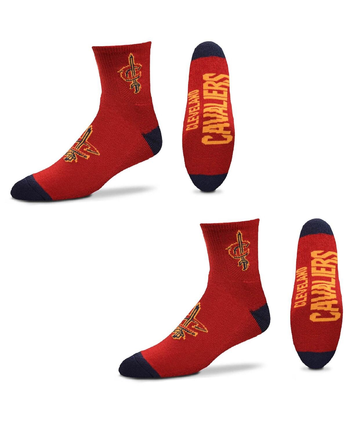 For Bare Feet Women's Cleveland Cavaliers Quarter-length Socks Two-pack Set In Red