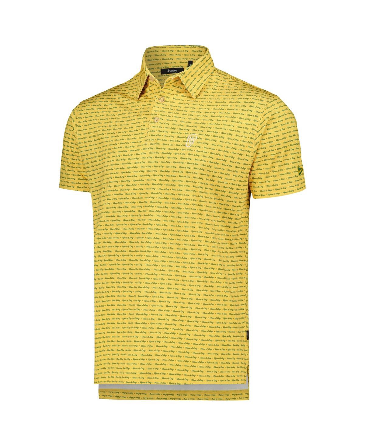 Shop Breezy Golf Men's  Yellow Wm Phoenix Open Have A Day Polo Shirt