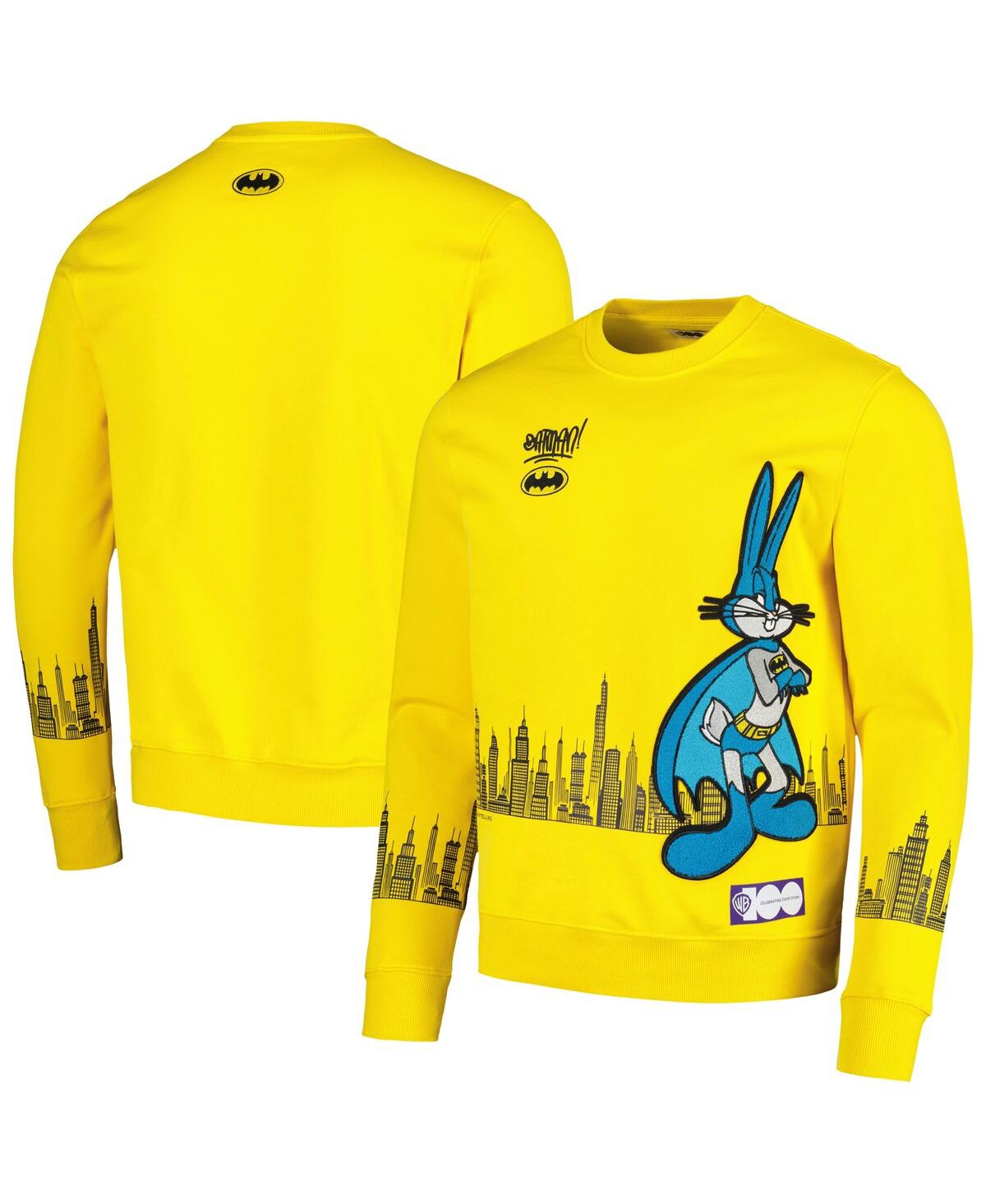 Men's Freeze Max Yellow Looney Tunes Bugs Bunny Batman Pullover Sweatshirt - Yellow