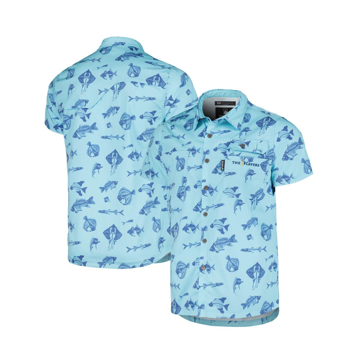 Мужская рубашка Flomotion Blue the Players Fishing Tri-Blend Button-Up — фото 1