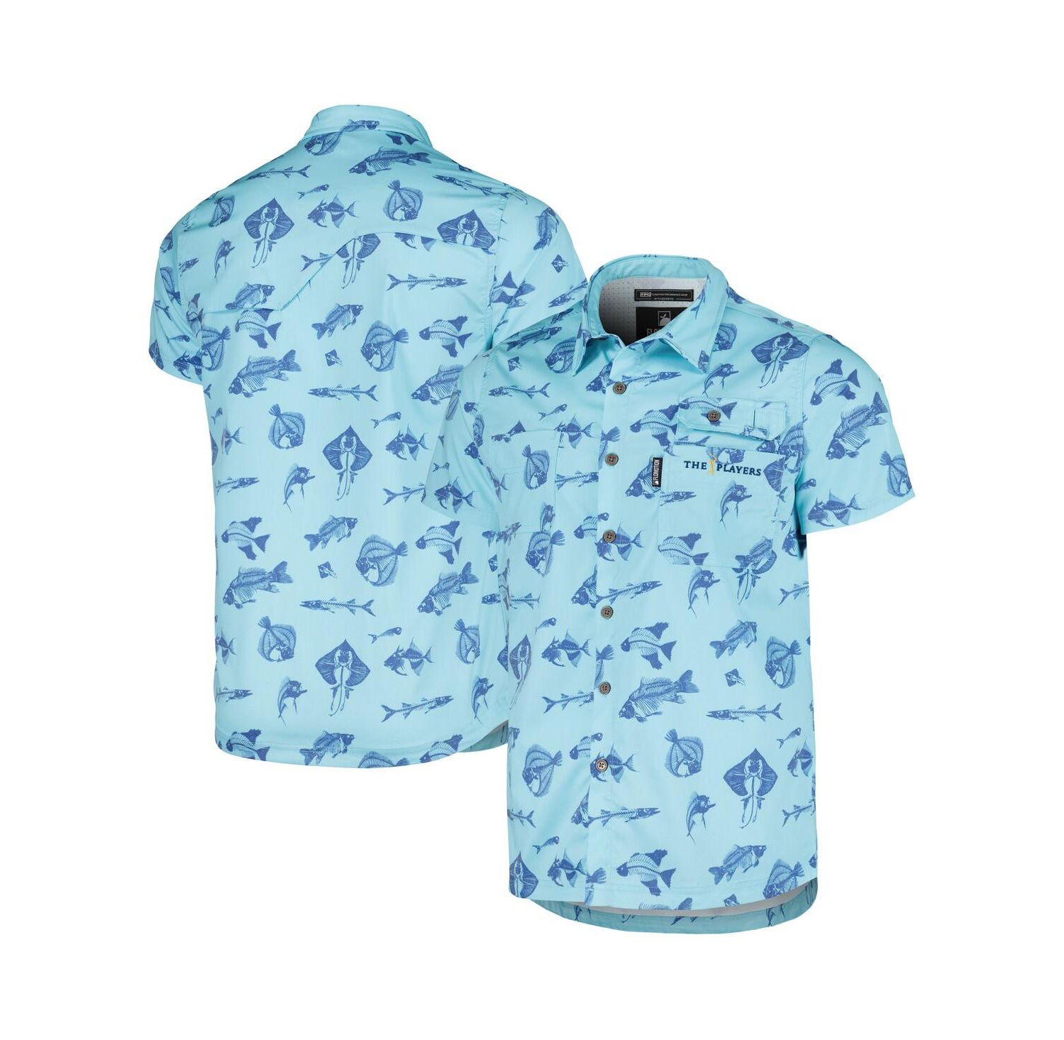 Men's Blue THE PLAYERS Fishing Tri-Blend Button-Up Shirt