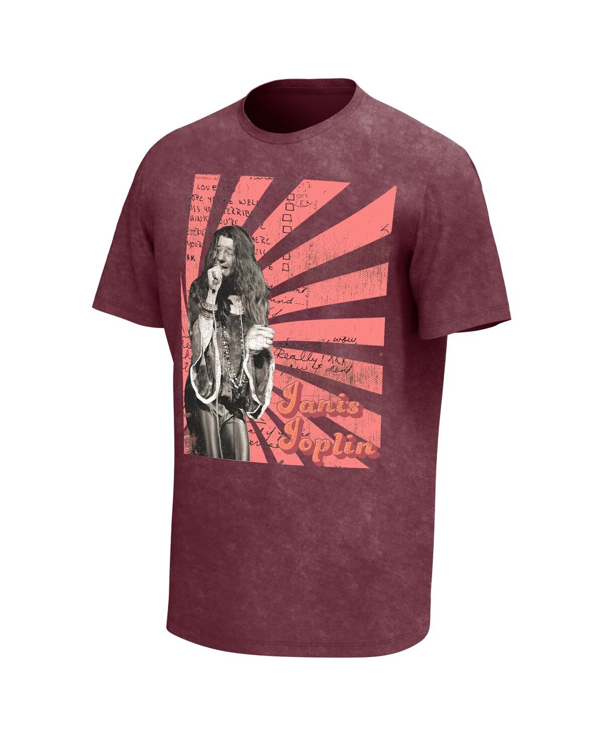 Shop Philcos Men's Maroon Distressed Janis Joplin Scripts Washed Graphic T-shirt