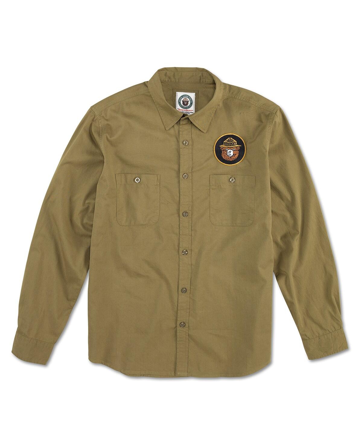 Shop American Needle Men's  Olive Distressed Smokey The Bear Daily Grind Button-up Long Sleeve Shirt