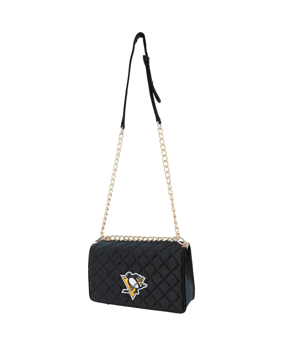 Shop Cuce Women's  Pittsburgh Penguins Velvet Team Color Bag In Black
