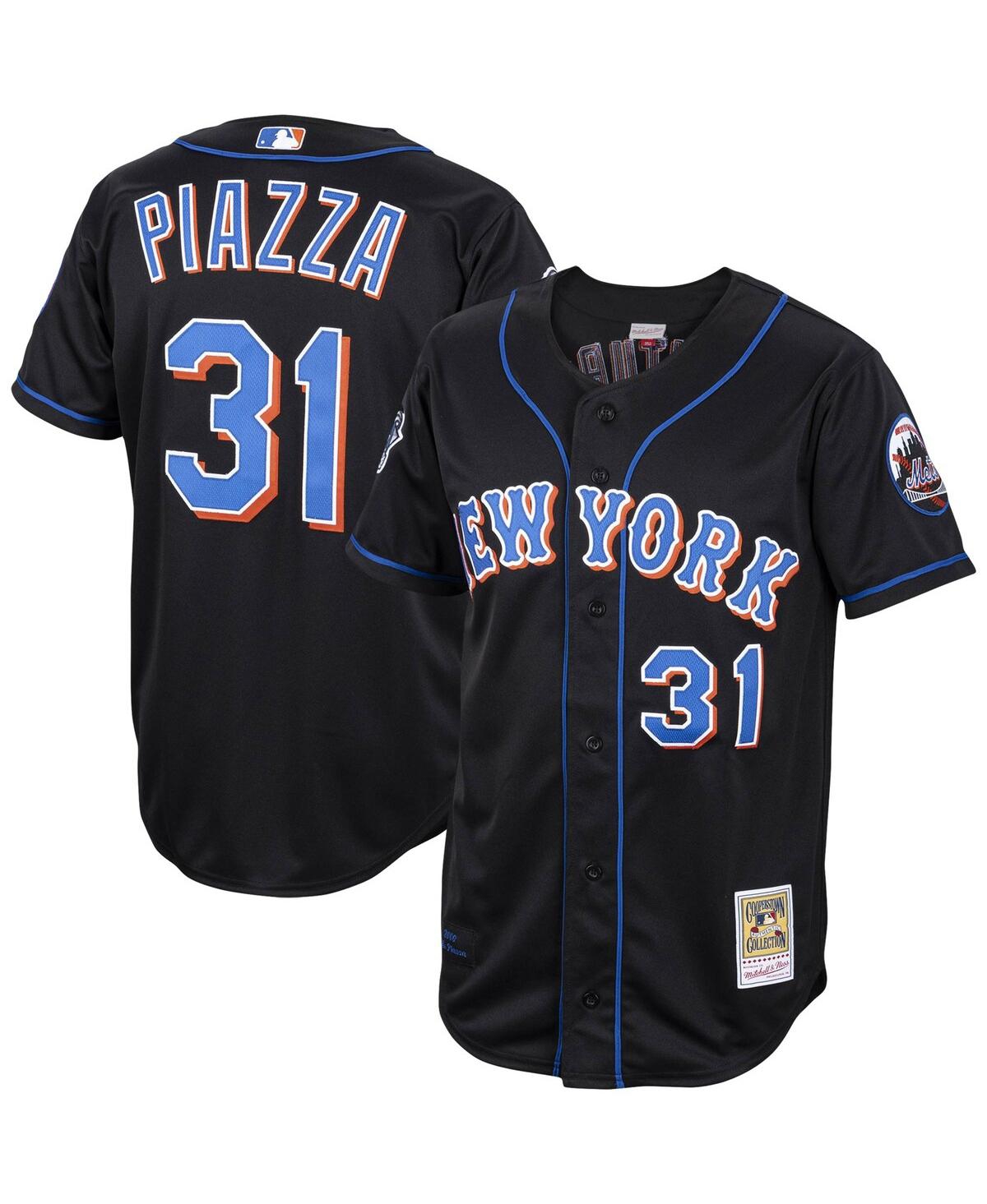 Men's Mitchell & Ness Mike Piazza Black New York Mets Alternate 2000 Cooperstown Collection Authentic Jersey - Black