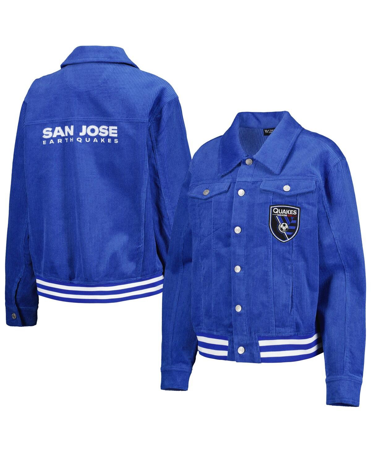 Women's The Wild Collective Blue San Jose Earthquakes CorduroyÂ Button-Up Jacket - Blue