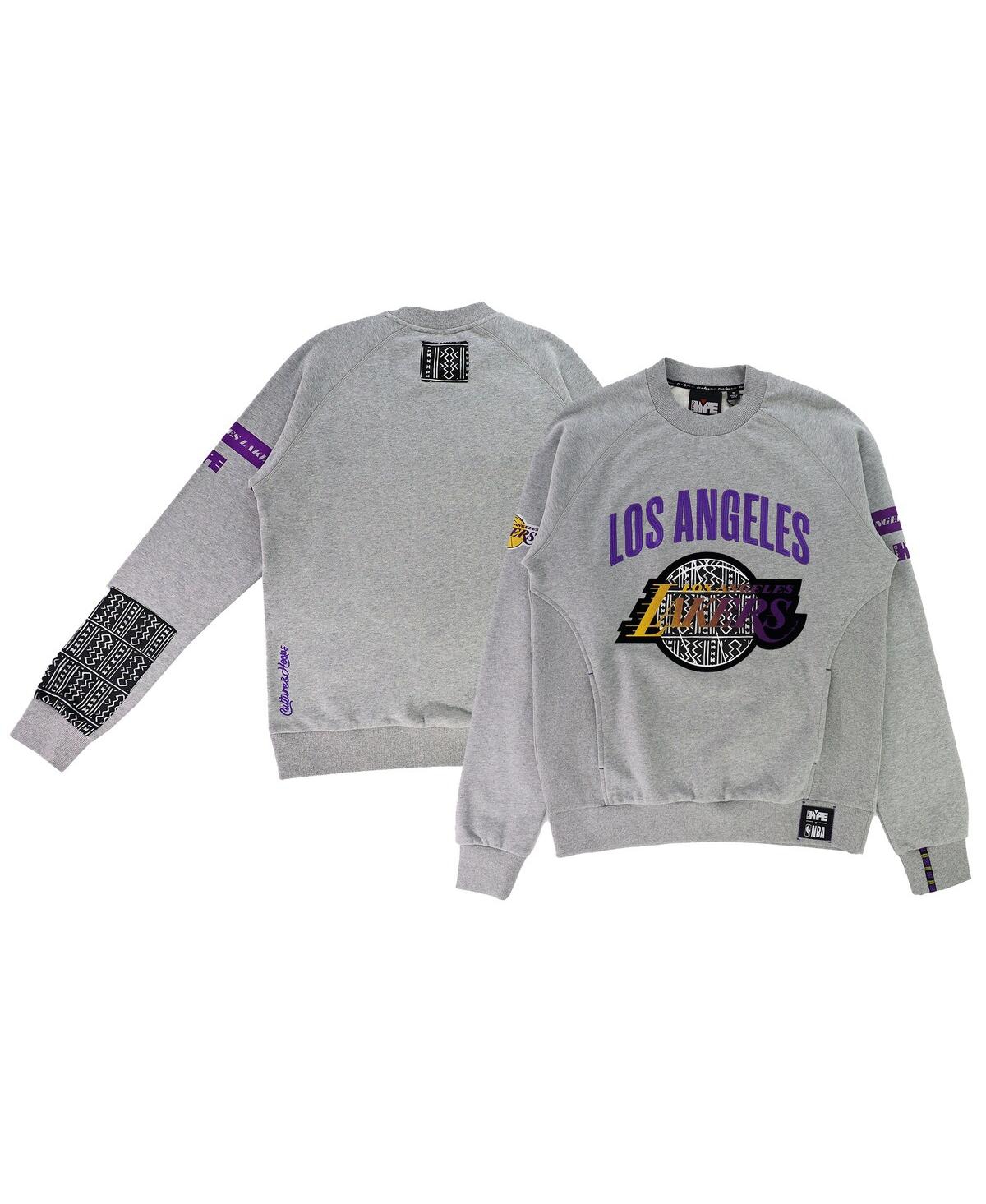 Men's and Women's Nba x Two Hype Heather Gray Los Angeles Lakers Culture & Hoops Heavyweight Pullover Sweatshirt - Heather Gray