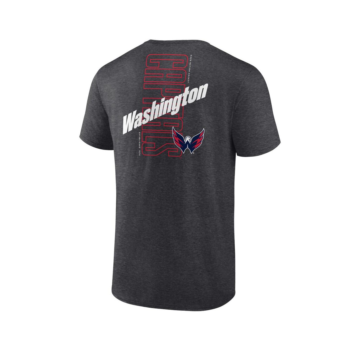 Men's Heather Charcoal Washington Capitals Backbone T-shirt