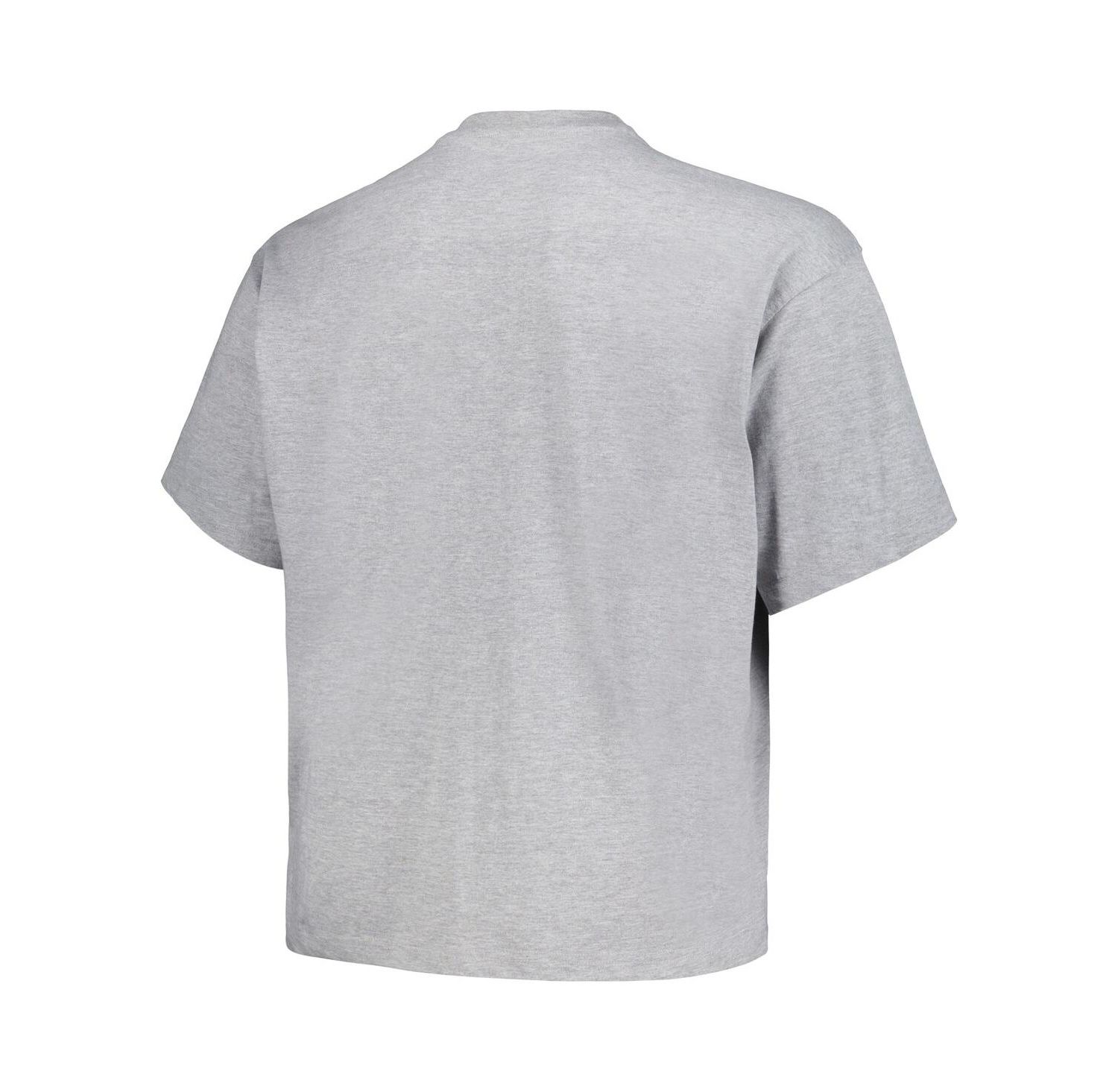 Men's Heather Gray Distressed Denver Nuggets Big and Tall Hardwood Classics Vintage-Like Logo T-shirt