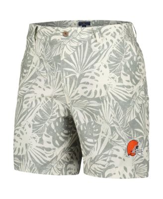 Men's Gray Cleveland Browns Sandwashed Monstera Print Amphib Shorts