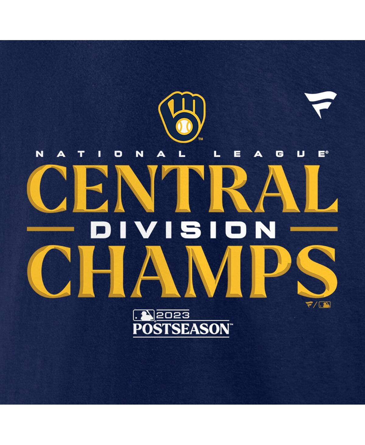Fanatics Branded  Navy Milwaukee Brewers 2023 Nl Central Division Champions Locker Room T-shirt In Navy
