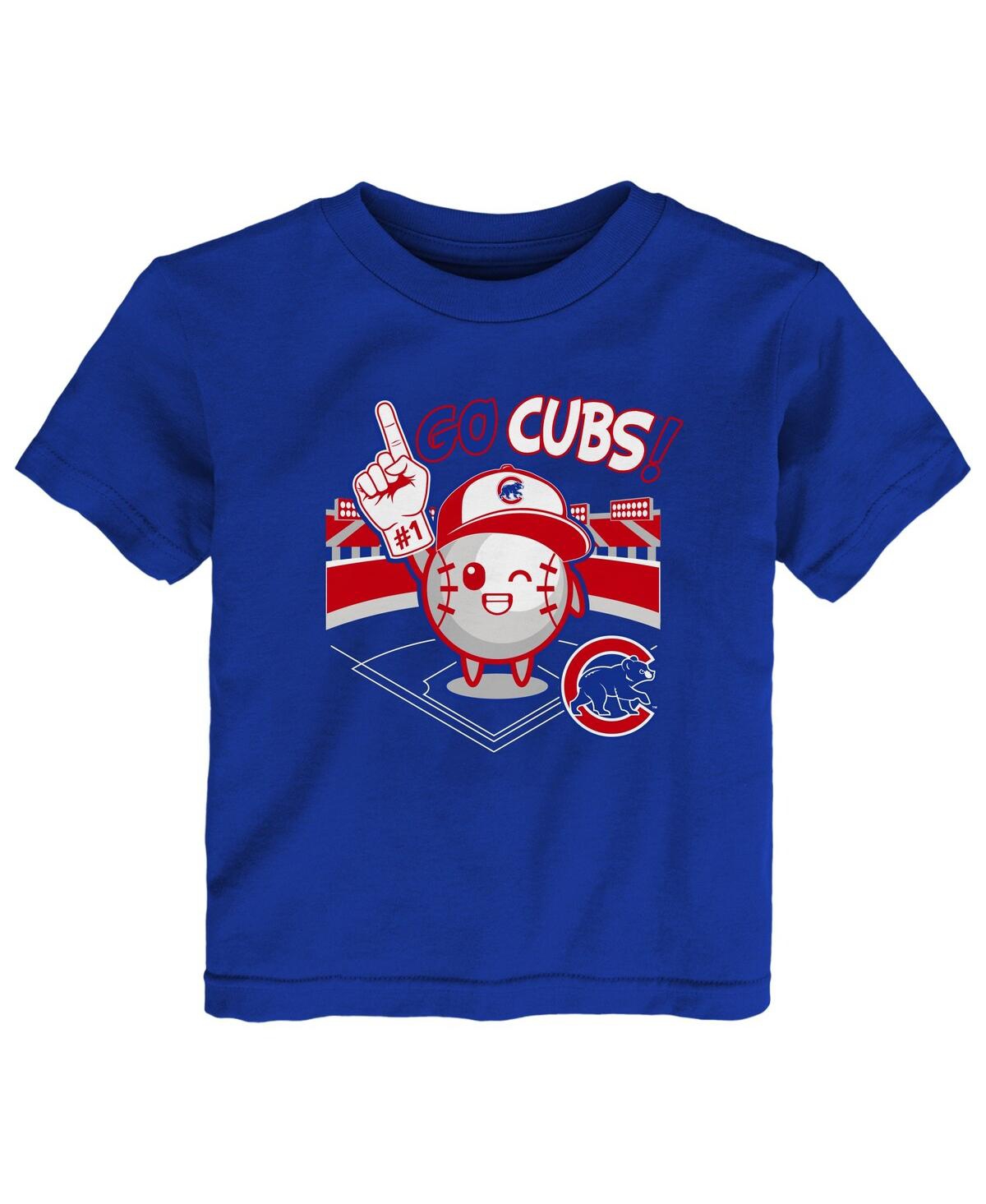 Outerstuff Babies' Toddler Boys And Girls  Royal Chicago Cubs Ball Boy T-shirt