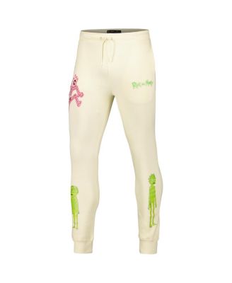 Men's Cream Rick And Morty Electric Shock Rick Jogger Pants