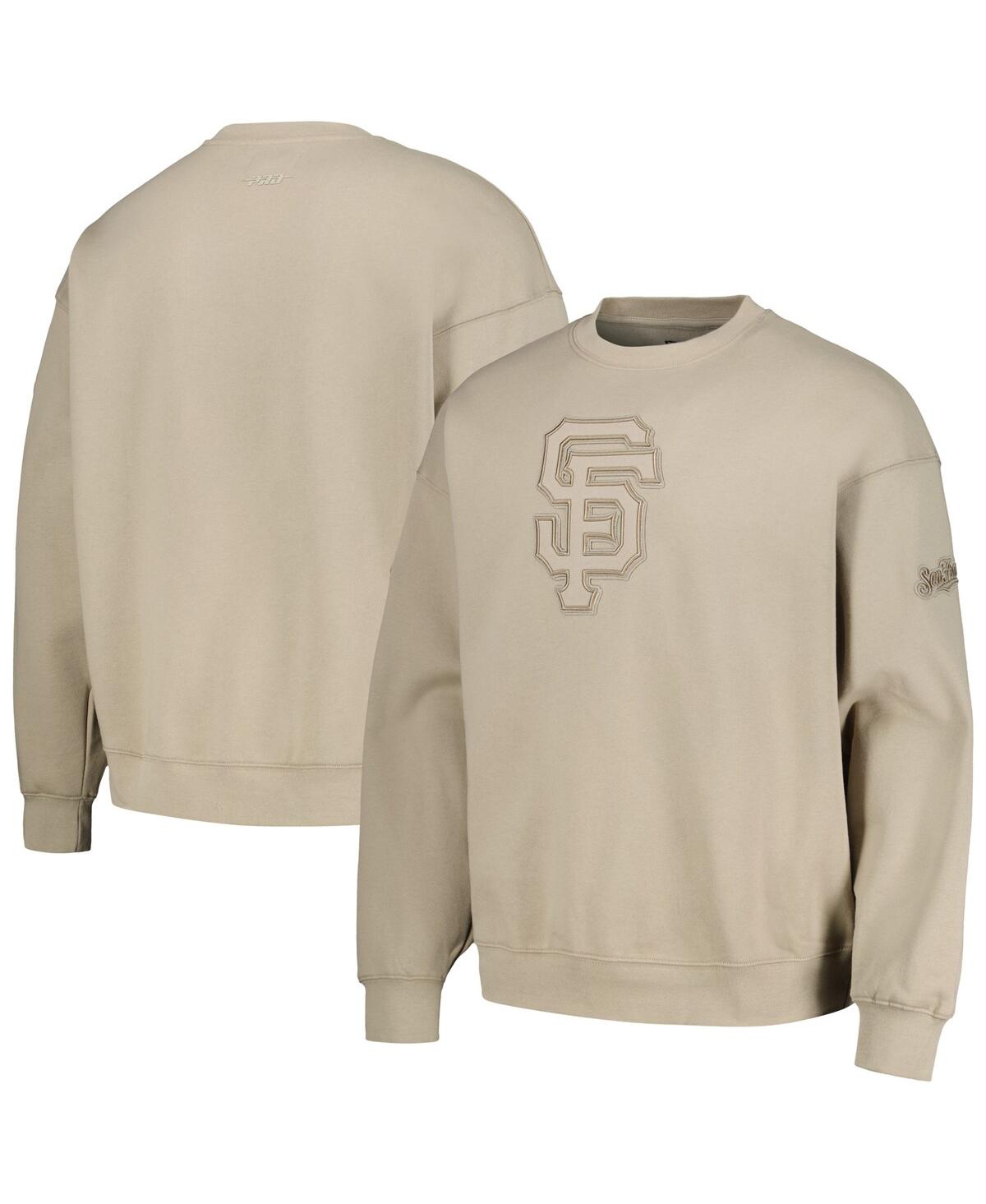 Men's Pro Standard Pewter San Francisco Giants Neutral Drop Shoulder Pullover Sweatshirt - Pewter