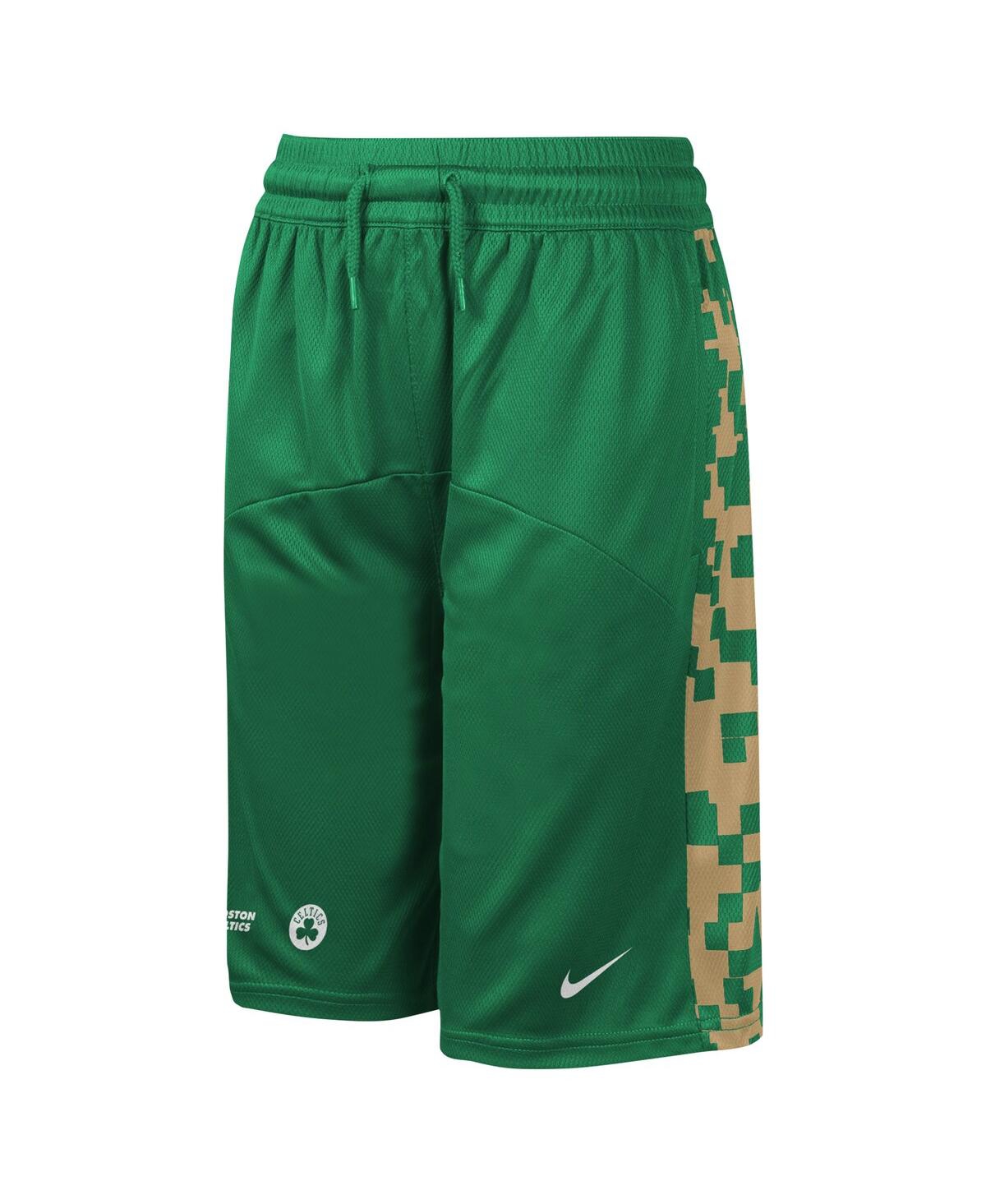 Shop Nike Big Boys  Kelly Green Boston Celtics Courtside Starting Five Team Shorts