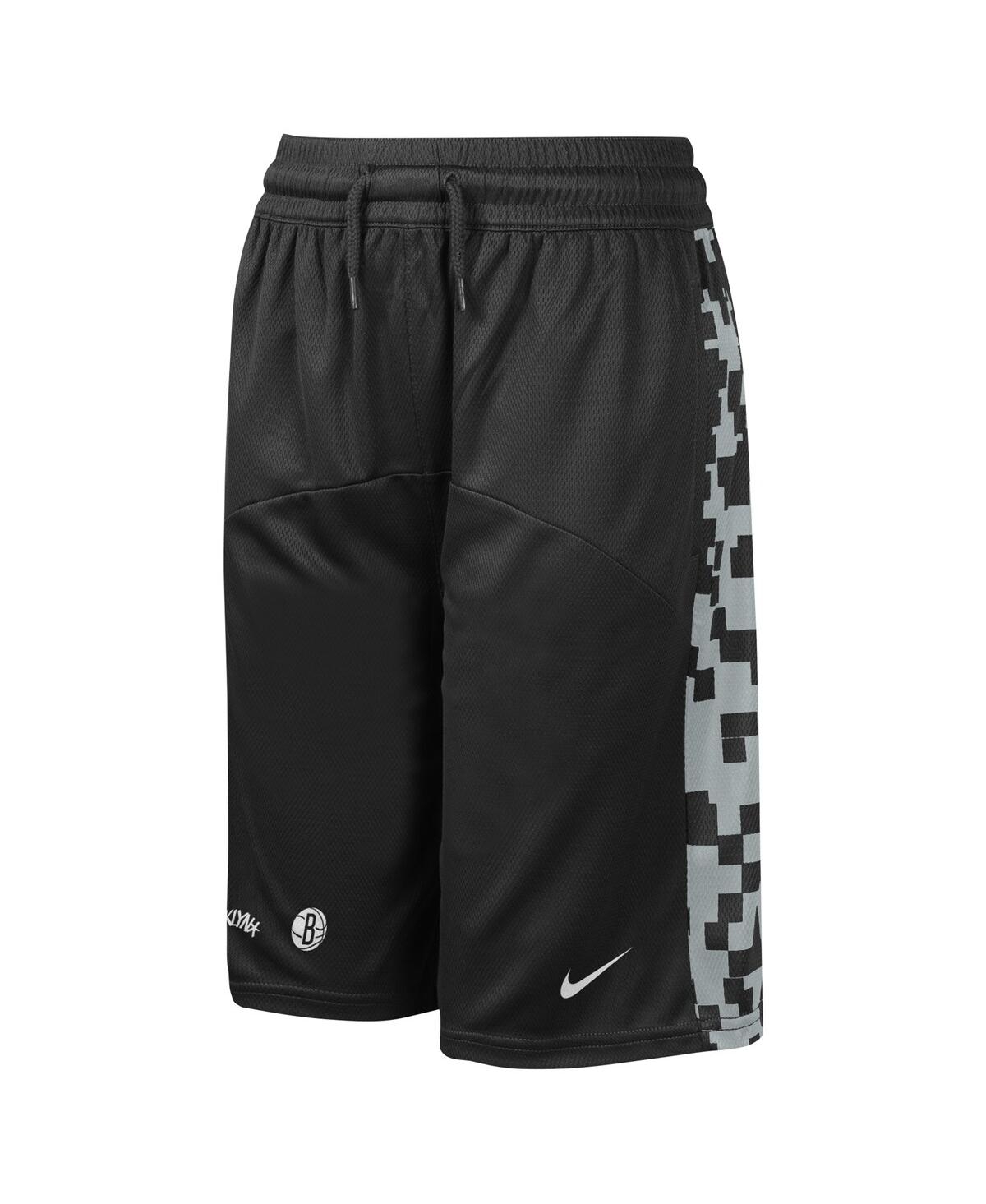 Big Boys NikeBrooklyn Nets Courtside Starting Five Team Shorts - Black