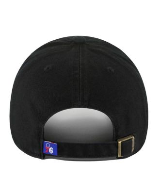 Men's Black Philadelphia 76ers Core Logo Clean Up Adjustable Hat
