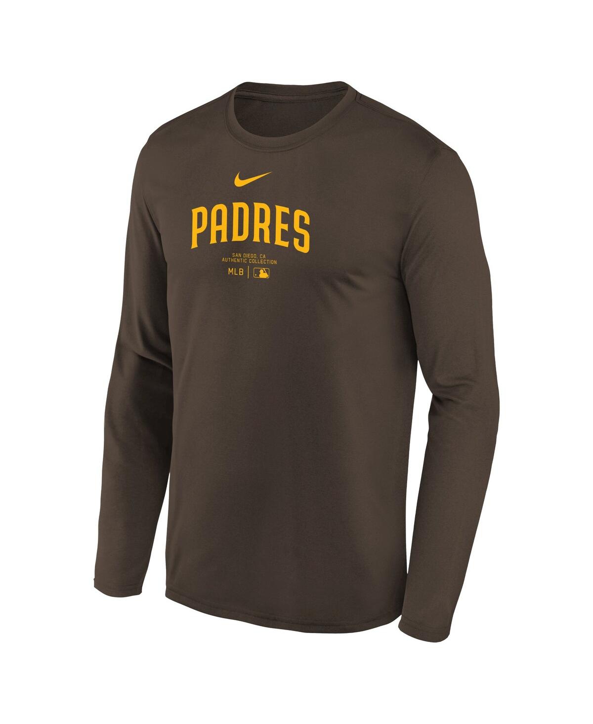 Big Boys NikeSan Diego Padres Authentic Collection Long Sleeve Performance T-shirt - Brown