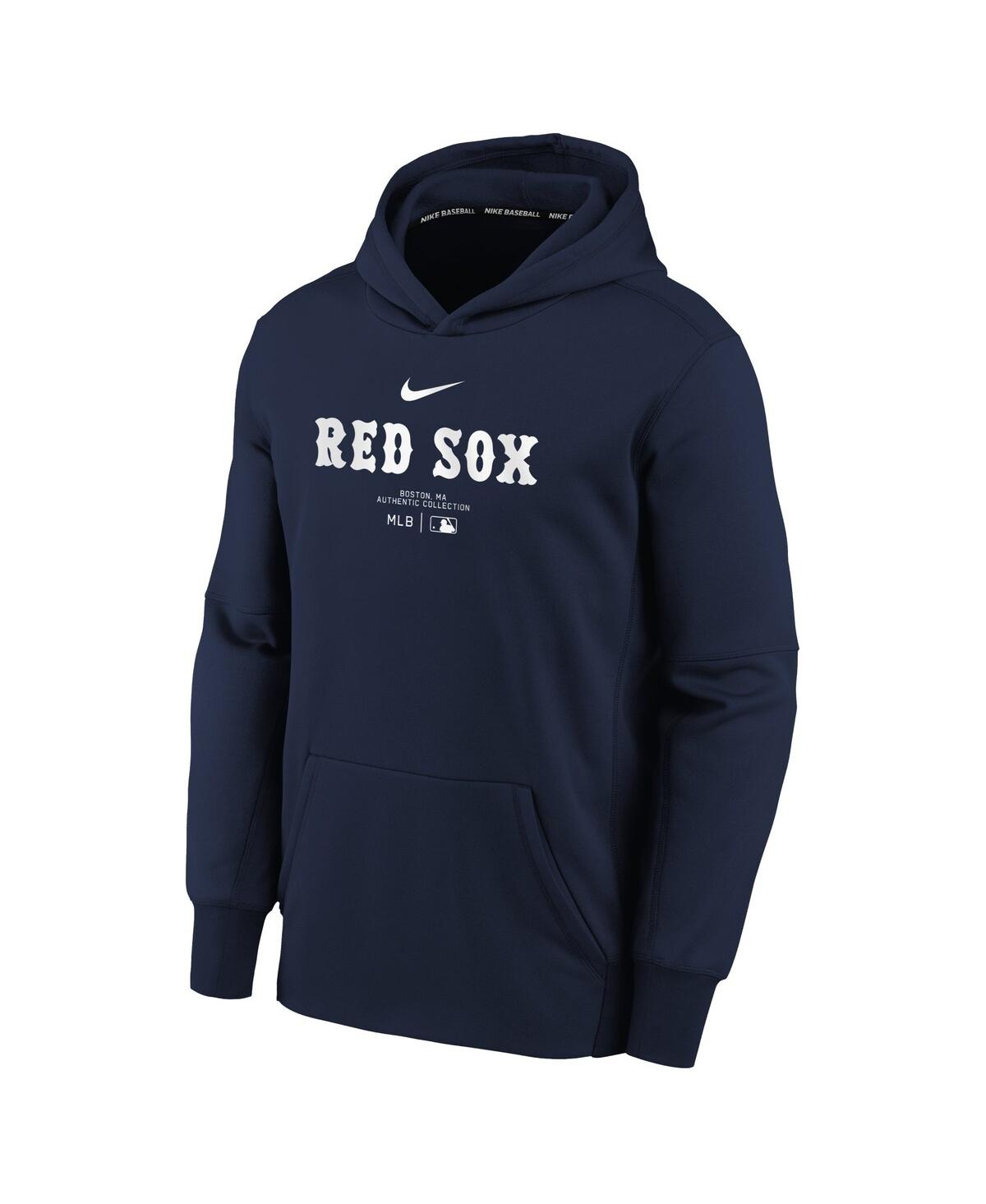 Big Boys and Girls NikeBoston Red Sox Authentic Collection Performance Pullover Hoodie - Navy