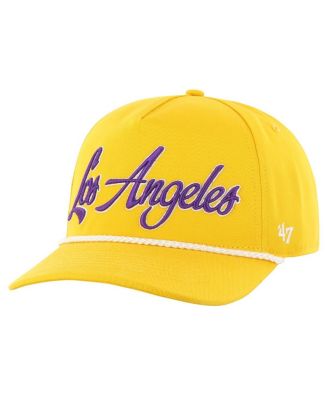 Men's Gold Los Angeles Lakers Overhand Logo Hitch Adjustable Hat