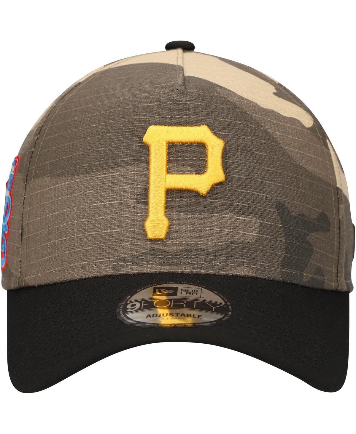 Shop New Era Men's  Pittsburgh Pirates Camo Crown A-frame 9forty Adjustable Hat