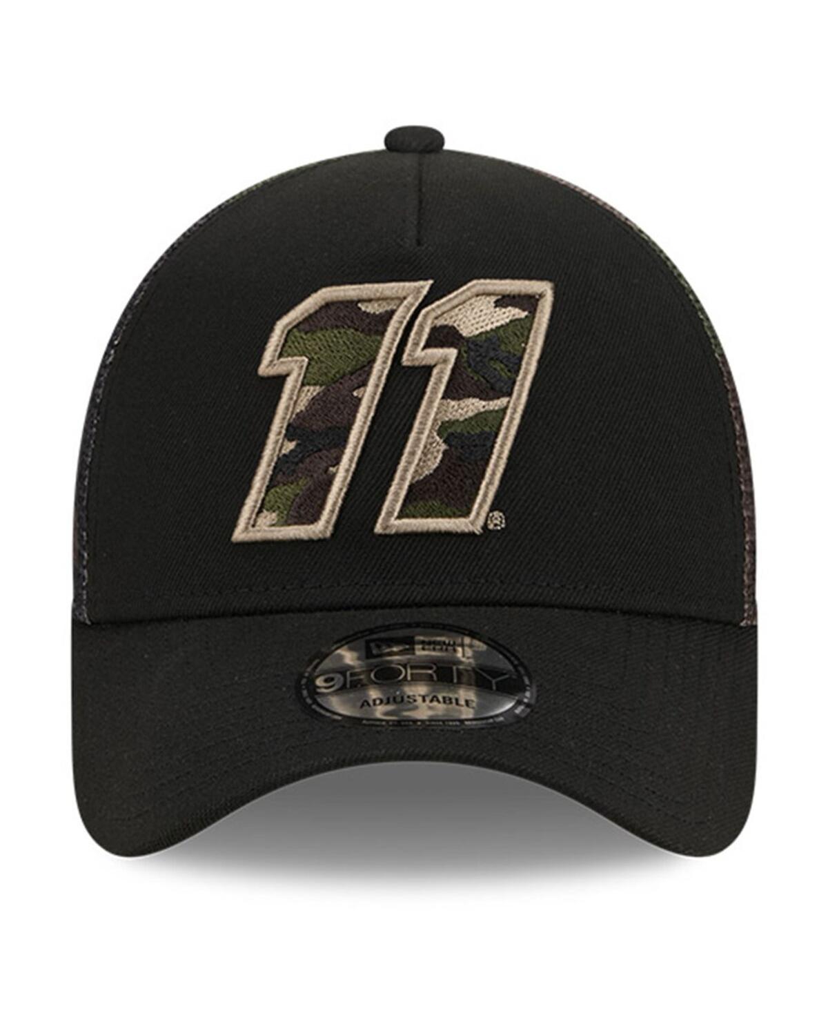 New Era Men's  Black Denny Hamlin Camo 9forty A-frame Trucker Adjustable Hat In Black