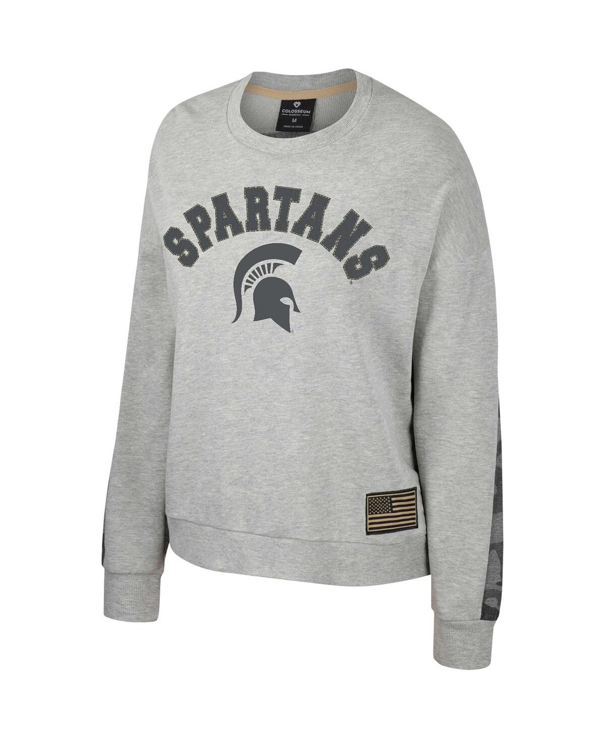 Shop Colosseum Women's  Heather Gray Michigan State Spartans Oht Military-inspried Appreciation Flag Rank