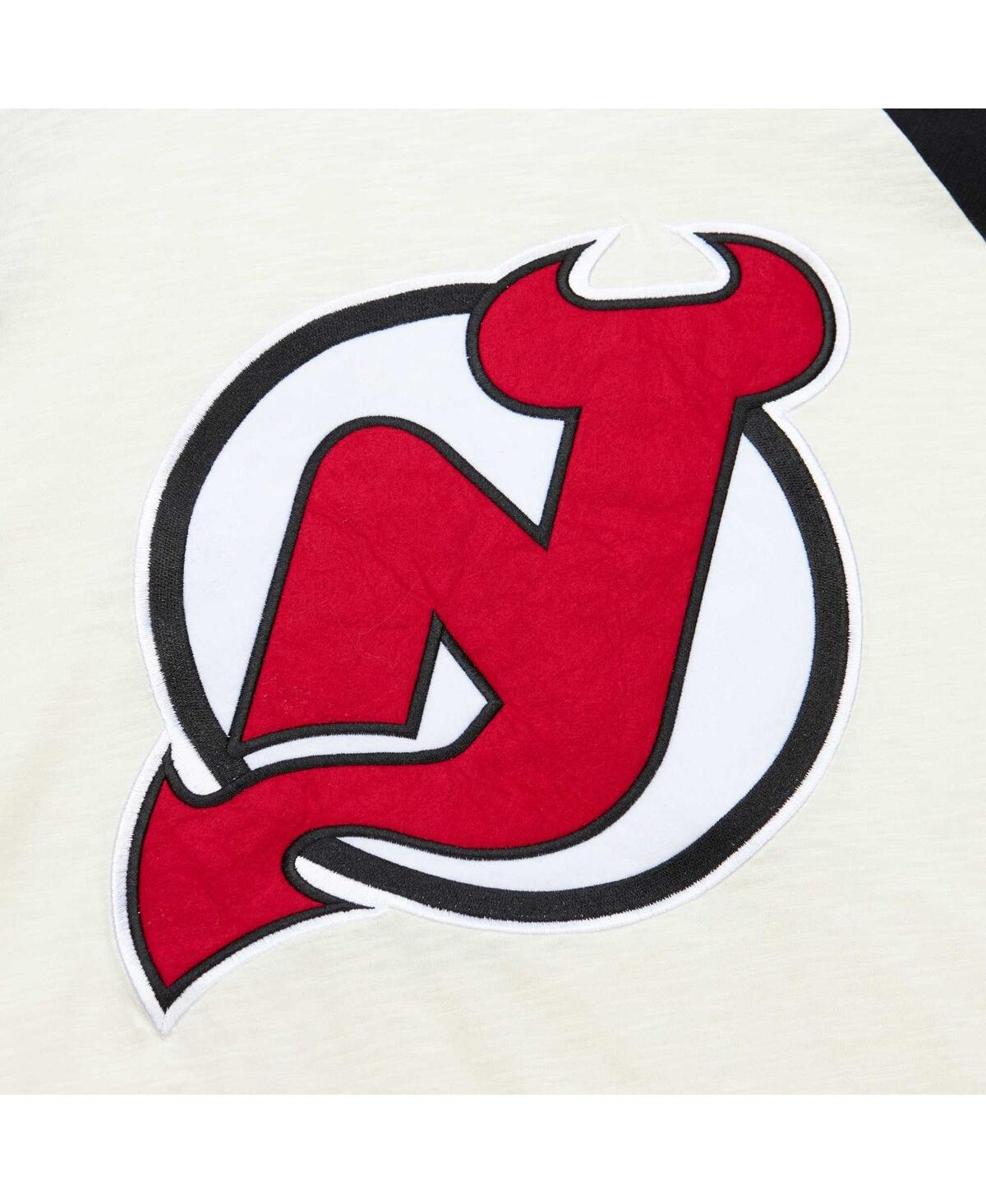 Shop Mitchell & Ness Men's  Cream New Jersey Devils Legendary Slub Vintage-like Raglan Long Sleeve T-shirt