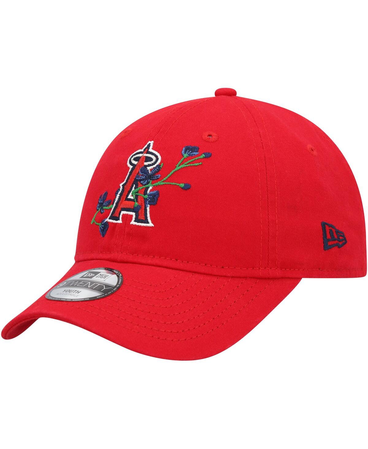New Era Kids' Youth Boys And Girls  Red Los Angeles Angels Game Day Bloom 9twenty Adjustable Hat