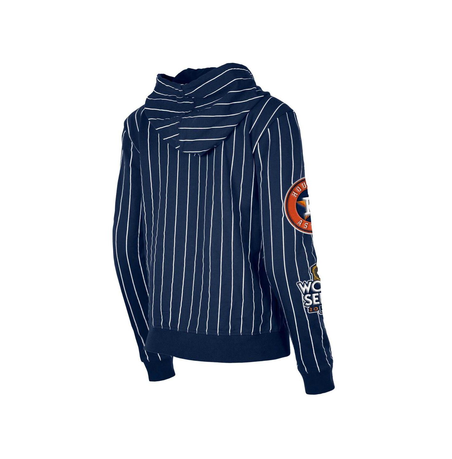 Женская куртка New Era Navy Houston Astros Pinstripe Tri-Blend Full-Zip Hoodie Jacket — фото 3