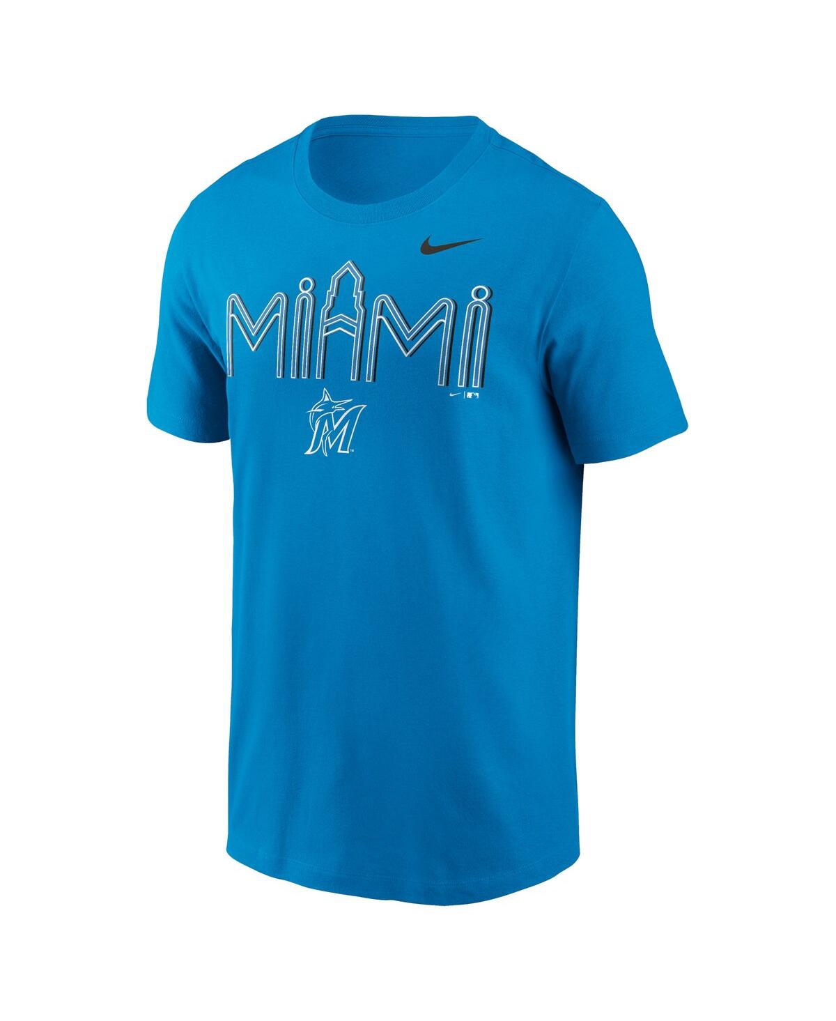 Shop Nike Men's  Blue Miami Marlins City Hometown T-shirt